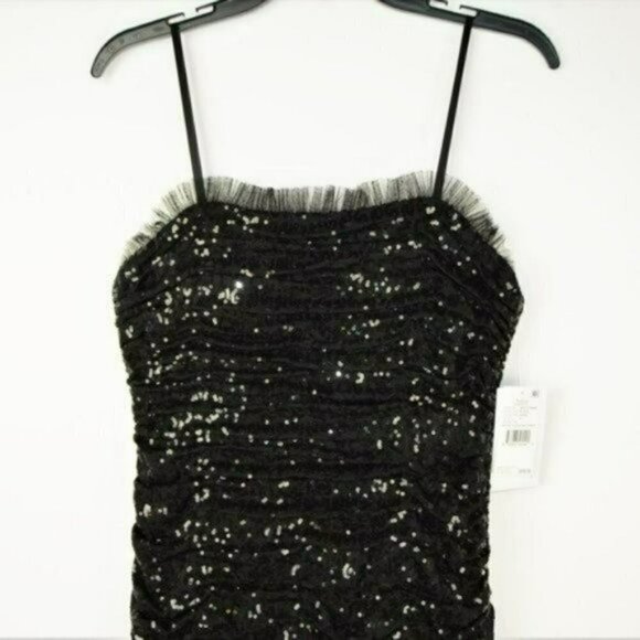 NWT Aidan Mattox Ruched Sequin Strapless Gown Party Cocktail Maxi Dress - Picture 5 of 10